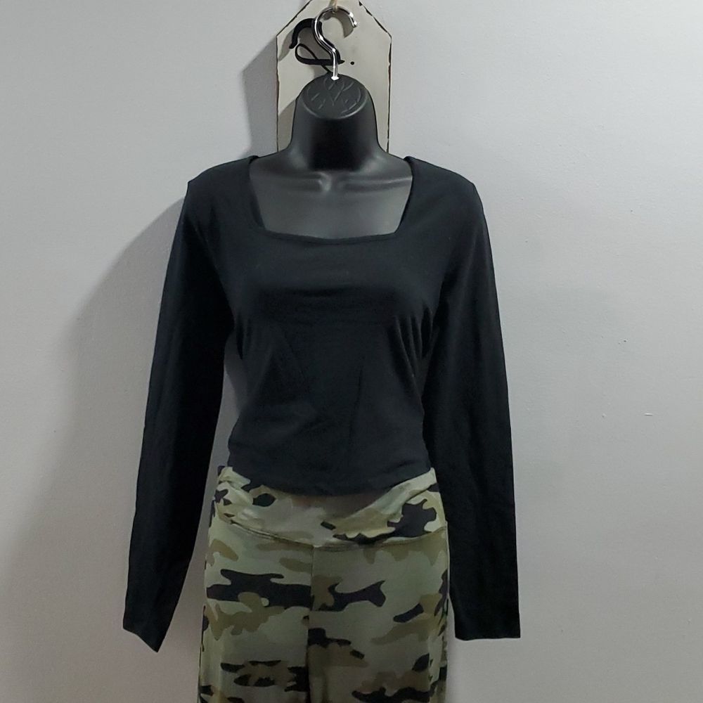 Wild Fable Square Collar Long Sleeve Crop